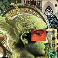 collage illustration of history of christian religion