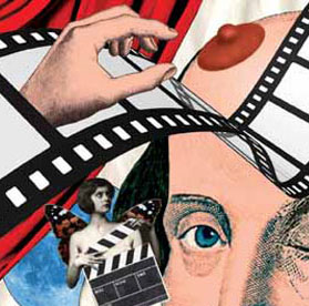 collage illustration, shakespeare & porn