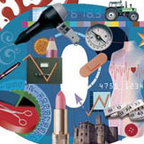 collage illustration for university college study logo 