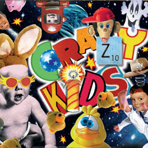 collage illustration fun and funky crazy kids