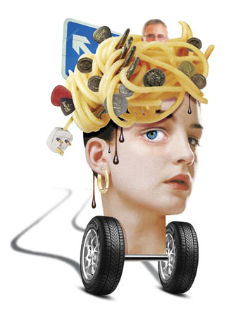 collage illustration for weekly column, Ms Anne Thrope