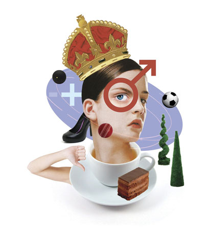 collage illustration for weekly column, Ms Anne Thrope
