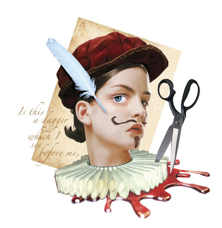 collage illustration for weekly column, Ms Anne Thrope
