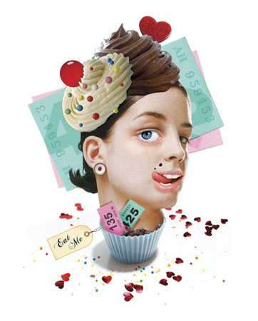 collage illustration for weekly column, Ms Anne Thrope