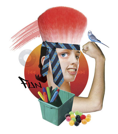 collage illustration for weekly column, Ms Anne Thrope