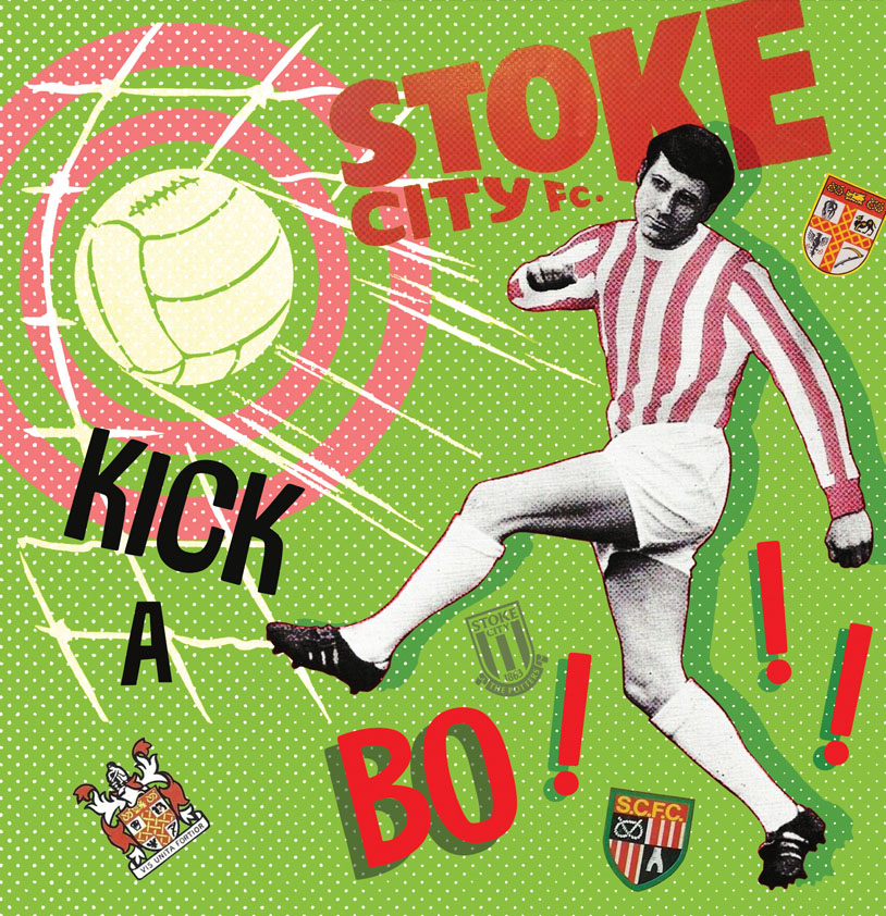 Stoke City Football Memorabilia Wall Art at Ricardo's Sports Bar at the BET 365 Stadium