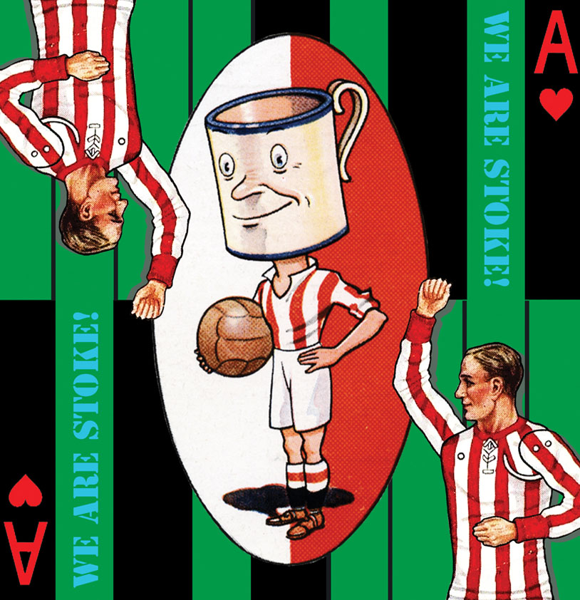 Stoke City Football Memorabilia Wall Art at Ricardo's Sports Bar at the BET 365 Stadium